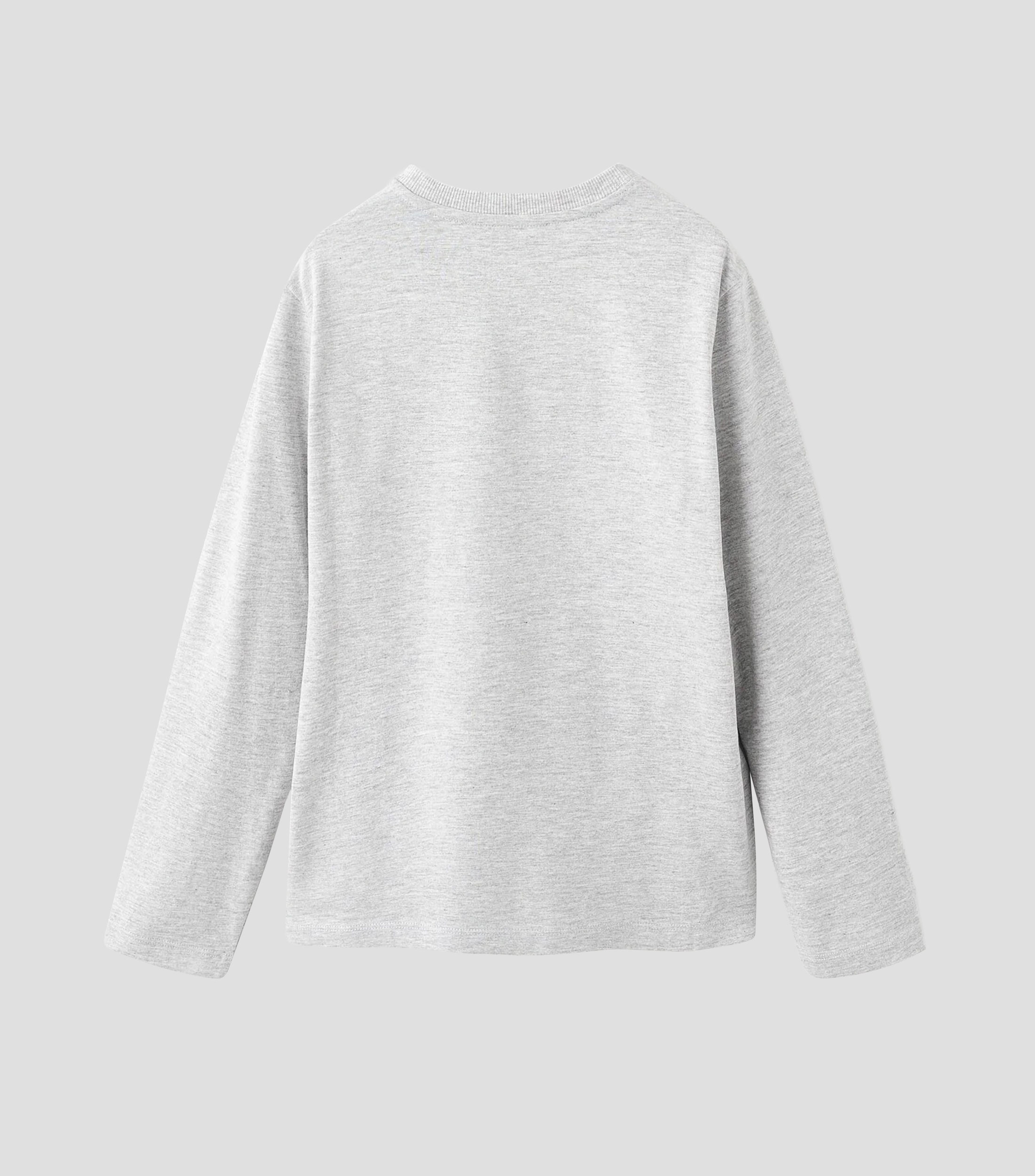 Playera cuello redondo manga larga jaspeada Niño